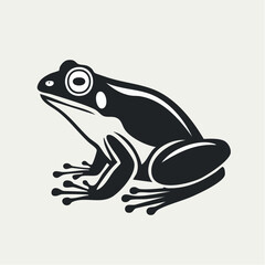 Fototapeta premium Sitting Frog Silhouette — Flat 2D Minimalist Vector