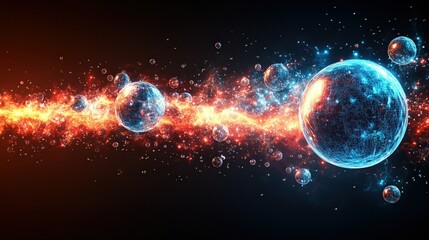 Fototapeta premium Abstract energy flow between hot and cold