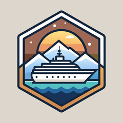 cruise ship vector illustration