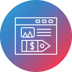 SEO Tag Line Gradient Circle Background Icon