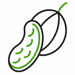 French Bean outline icon on white background