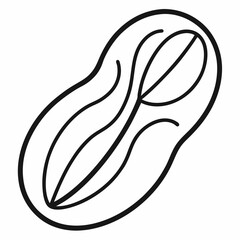 French Bean outline icon on white background
