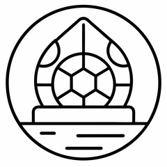 black and white soccer ball icon