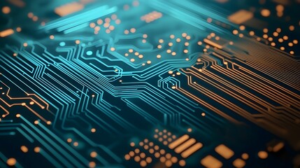 Fototapeta premium Intricate electronic circuit board with futuristic design
