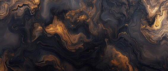 Fototapeta premium Abstract dark and gold marbled pattern