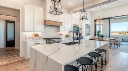 Luxury Modern Kitchen Design with Island and Open-Concept Living