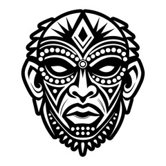 Solid style icon of tribal mask tattoo