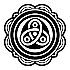 Solid style icon showing triskelion tattoo
