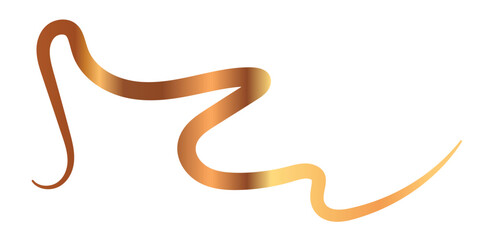 Obraz premium Elegant Gold Copper Gradient Ribbon Design. A dynamic abstract design featuring intertwined, gradient lines in shades of orange and yellow on a white background.