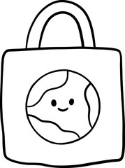 Earth Eco Friendly Cloth Bag Outline