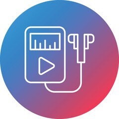 Music Player Line Gradient Circle Background Icon