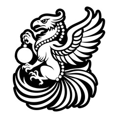 A filled style icon of gratitude bird tattoo