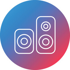 Speaker Line Gradient Circle Background Icon