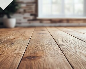 Sustainable bamboo flooring in a minimalist room