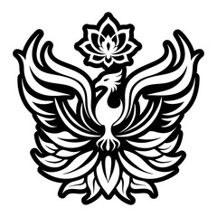 Obraz premium A glyph style icon of phoenix tattoo