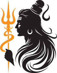 Lord Shiva Silhouette with Trishul