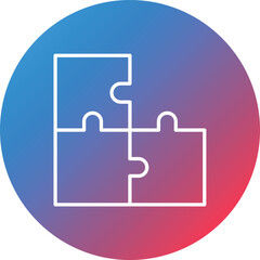 Puzzle Line Gradient Circle Background Icon
