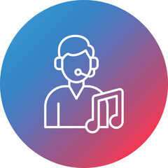 DJ Line Gradient Circle Background Icon