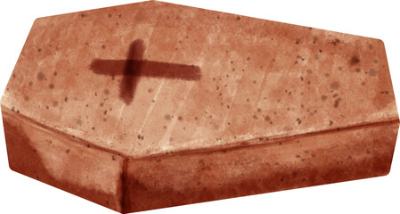 watercolor coffin