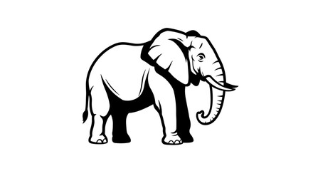 Obraz premium elephant silhouette vector