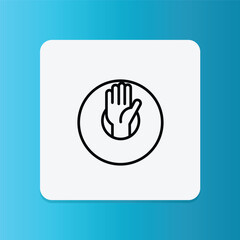 Obraz premium An icon showing a hand inside a badge or tag, representing handmade and artisanal goods.