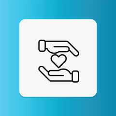 Two hands holding a heart, representing care, giving back, and ethical values.