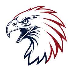 Obraz premium Eagle Head Silhouette Logo Illustration. Eagle Head vector art illustration. black eagle logo , icon design.