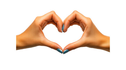 Obraz premium Heart symbol made with hands on transparent background for creative use