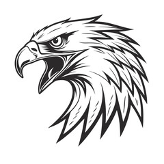 Fototapeta premium Eagle Head Silhouette Logo Illustration. Eagle Head vector art illustration. black eagle logo , icon design.
