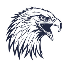 Obraz premium Eagle Head Silhouette Logo Illustration. Eagle Head vector art illustration. black eagle logo , icon design.