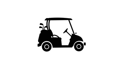 silhouette of a golf car