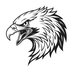 Obraz premium Eagle Head Silhouette Logo Illustration. Eagle Head vector art illustration. black eagle logo , icon design.