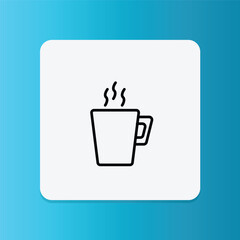 Cup with steam rising, representing hot drinks like coffee, tea, or chocolate.