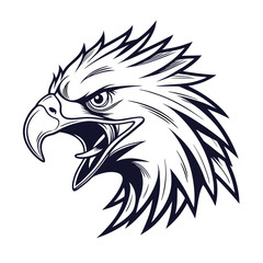 Obraz premium Eagle Head Silhouette Logo Illustration. Eagle Head vector art illustration. black eagle logo , icon design.