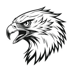 Obraz premium Eagle Head Silhouette Logo Illustration. Eagle Head vector art illustration. black eagle logo , icon design.