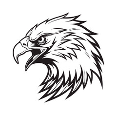Fototapeta premium Eagle Head Silhouette Logo Illustration. Eagle Head vector art illustration. black eagle logo , icon design.