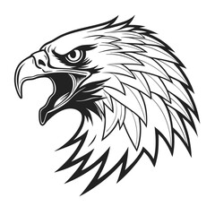 Fototapeta premium Eagle Head Silhouette Logo Illustration. Eagle Head vector art illustration. black eagle logo , icon design.