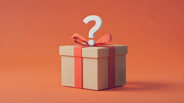Mystery gift box surprise present question mark