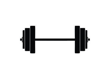 Barbell weight training silhouette