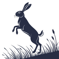 silhouette rabbit on white background