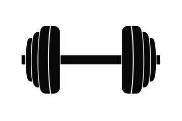 Side view dumbbell gym silhouette