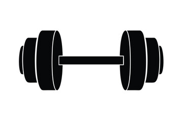 Heavy dumbbell workout equipment silhouette