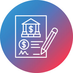 Contract Line Gradient Circle Background Icon