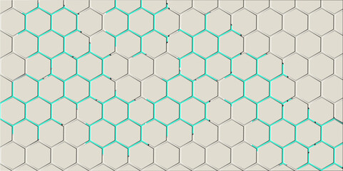 Fototapeta premium Seamless geometric pattern with blue triangles and hexagonal honeycomb design