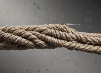 Thin rope, severely abraded, fibers separating,  object,  resilience