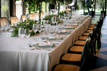 mesa, restaurante, configuracion, boda, banquete, interiors, mantel, celebraciones, acontecimiento, abastecimiento, servilleta, cubertería, silla, decoración