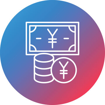 recommend clip art: Yen Currency Line Gradient Circle Background Icon