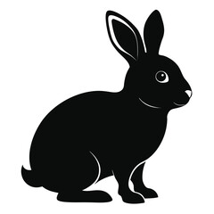 silhouette rabbit on white background