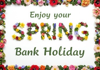 Spring bank holiday floral greeting card design