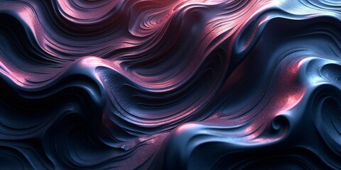 Obraz premium Tech-inspired abstract background 3D mesh metallic lines forming digital waves 